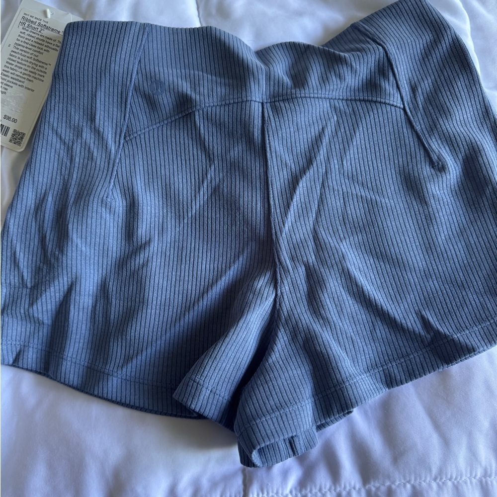 ๐๐ Lululemon Ribbed Softstreme High Rise Short 2โ - Oasis Blue - Picture 7 of 8